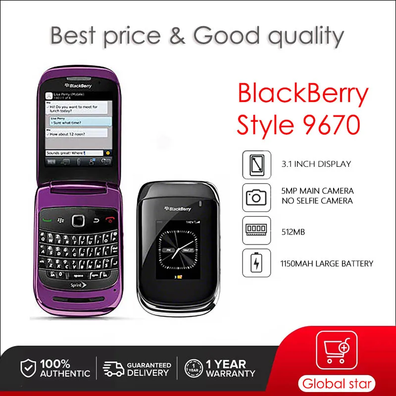 

BlackBerry Style 9670 New Original Unlocked Cellphone 2GB+16GB 8MP Camera free shipping