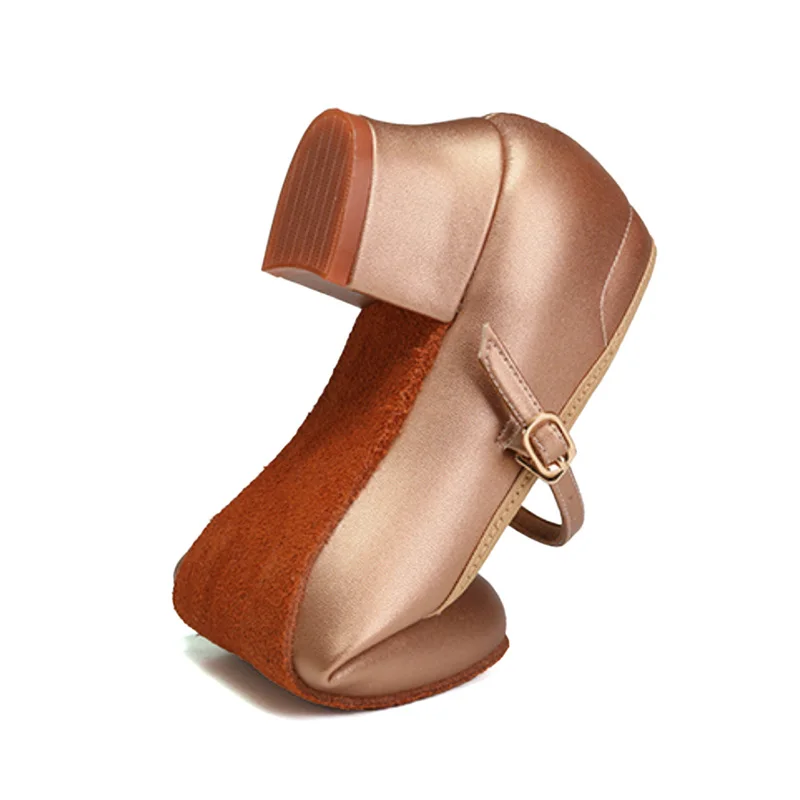 Latin Ballroom Dance Shoes for Women 4 CM Heel Closed Toe Modern Salsa Dance Teaching Performance Dancing Shoes