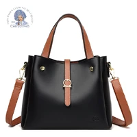 large capacity handbag classic design black red shoulder bag ladies luxury tote bag for travel for business women messenger bag