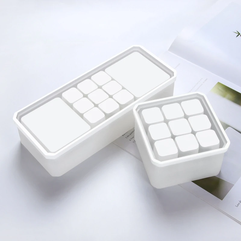 

634C Resin Lipstick Organizer Molds 9-Slots Box Silicone Molds for Resin Epoxy Molds Rectangular Lipstick Storage Box Resin