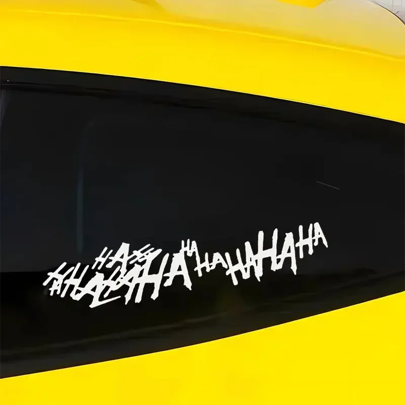 Фото HAHAHA Джокер Смеющиеся автомобильные мотоциклетные наклейки для топливного бака, шлема, виниловые наклейки, сделай сам, водонепроницаемые наклейки на окно автомобиля, кузов, забавное украшение №3
