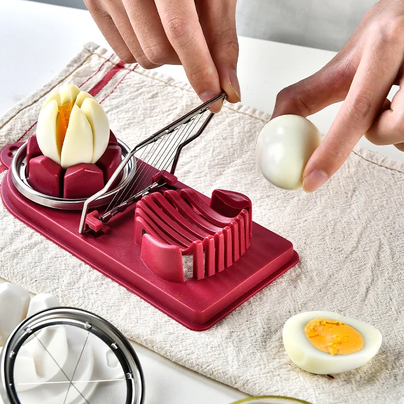 

Plastic Japanese-style Multi-functional Egg Cutter Egg Slice Divider Fancy Split Cut Pine Eggs Kitchen Gadgets Cheap Wholesale