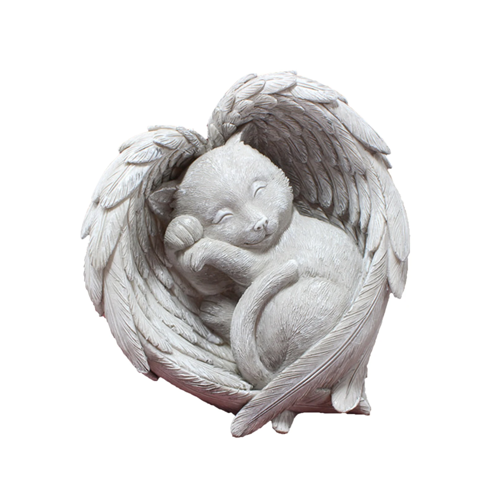 

Angel Cat Memorial Statue Loving Memory Collection Resin Cat Sleeping in Angel Wing Pet Statue Memory Home Desk Decor