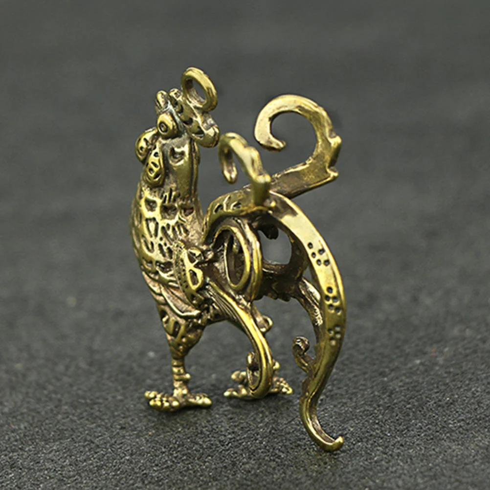 Винтажные латунные брелоки с петухом подвеска коллекция подарок брелок курицей