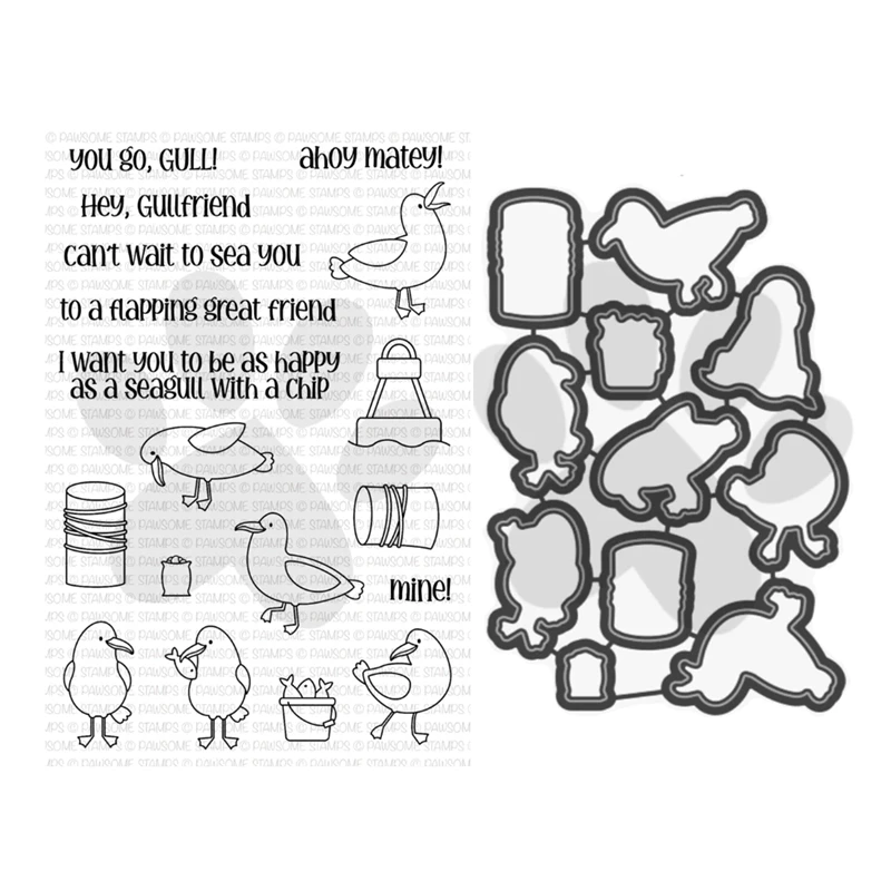 

New 2023 Mine Chick Friend Clear Stamps Set Scrapbooking for Paper Making Metal Cutting Dies Frames Card Craft