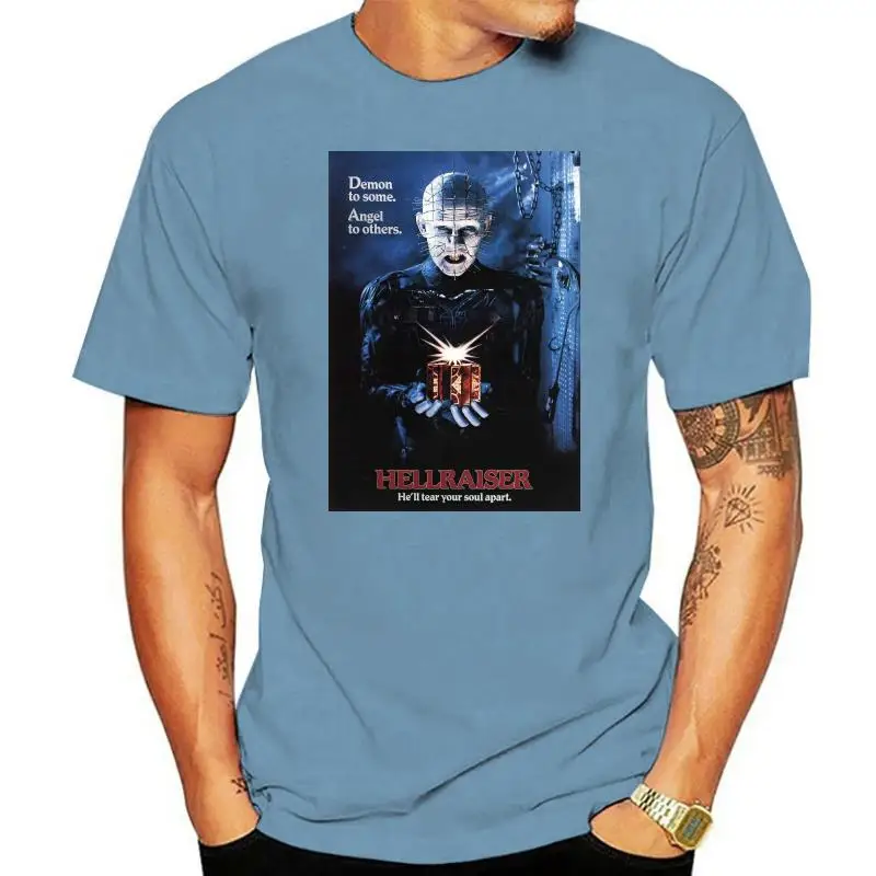 

Hellraiser T-shirt Pinhead Clive Barker 80s Cult Horror Movie Film Short Sleeve Hip Hop Tee T Shirt top tee