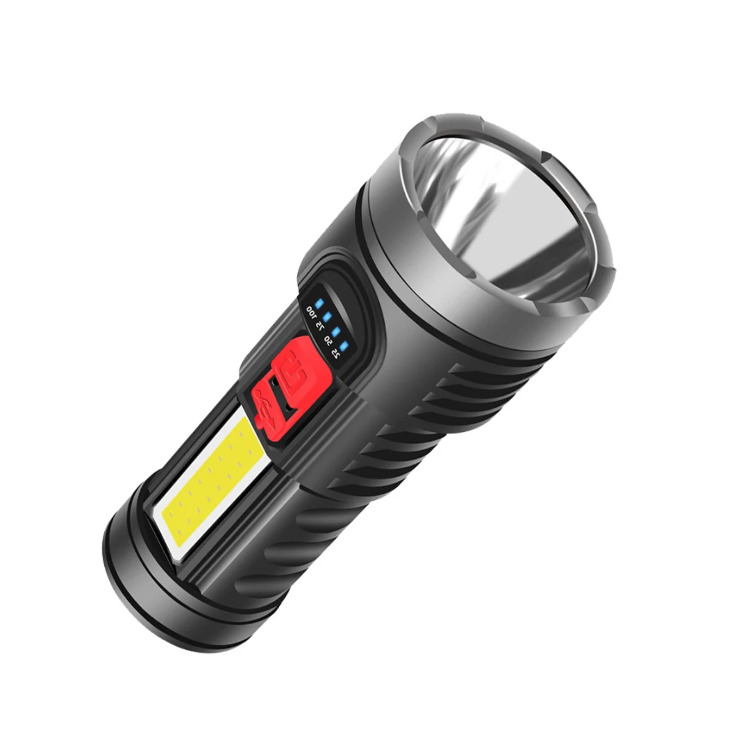 

Mini LED Flashlight USB Rechargeable Searchlight Torch Waterproof Camping Fishing Torch 4 Lighting Modes With COB Sidelight