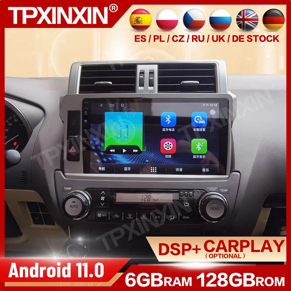 

Мультимедийный проигрыватель на Android 11, автомобильный радиоприемник, стерео для Toyota Prado 150, 2013, 2014, 2015, 2016, 2017, головное устройство с GPS-видеопри...