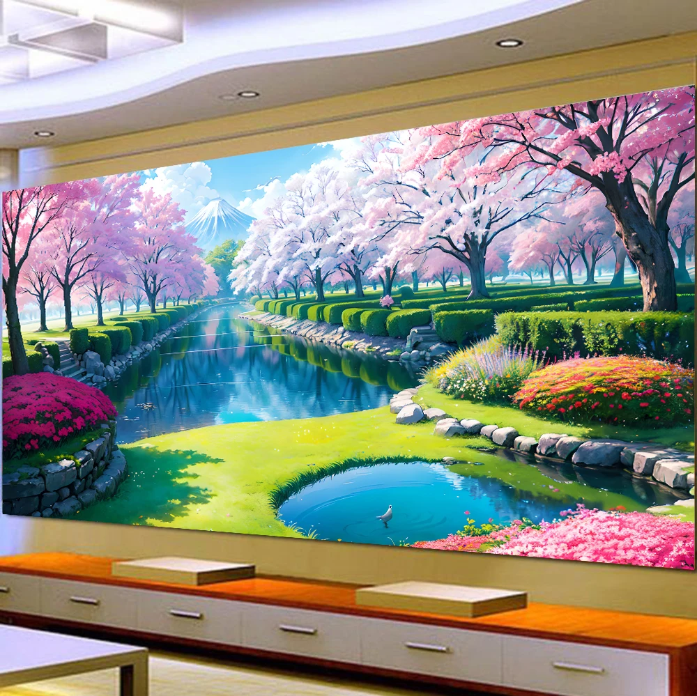 

5D DIY Large Diamond Painting,Cross Stitch,Tree,Wall Art ,Painting,Full Round Drill, Landscape, Home Decor