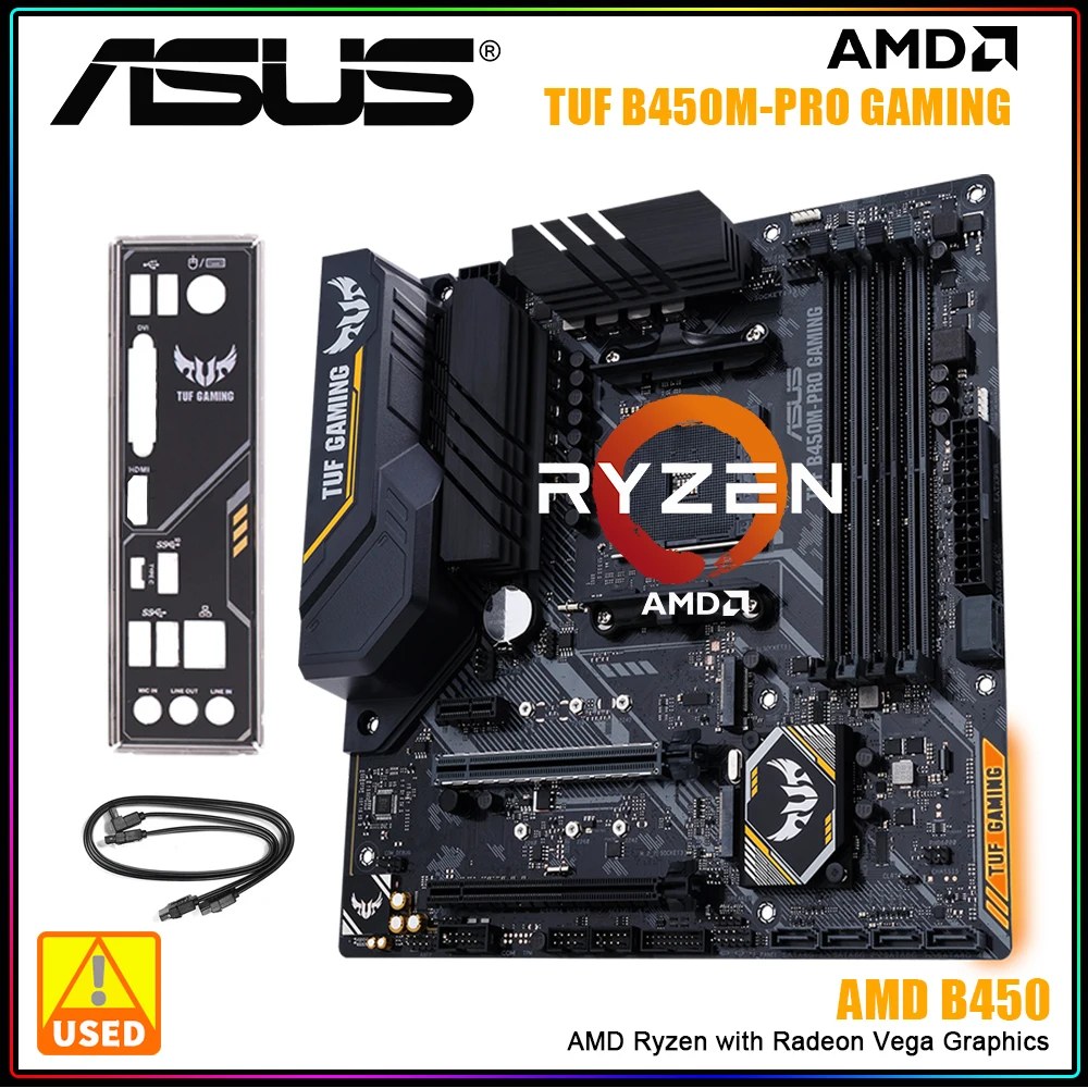 ASUS-placa base TUF B450M Pro para videojuegos, 64G, Am4, DDR4, compatible con R3, R5, R7, R9, procesador AMD, CPU Ryzen 5, 5600