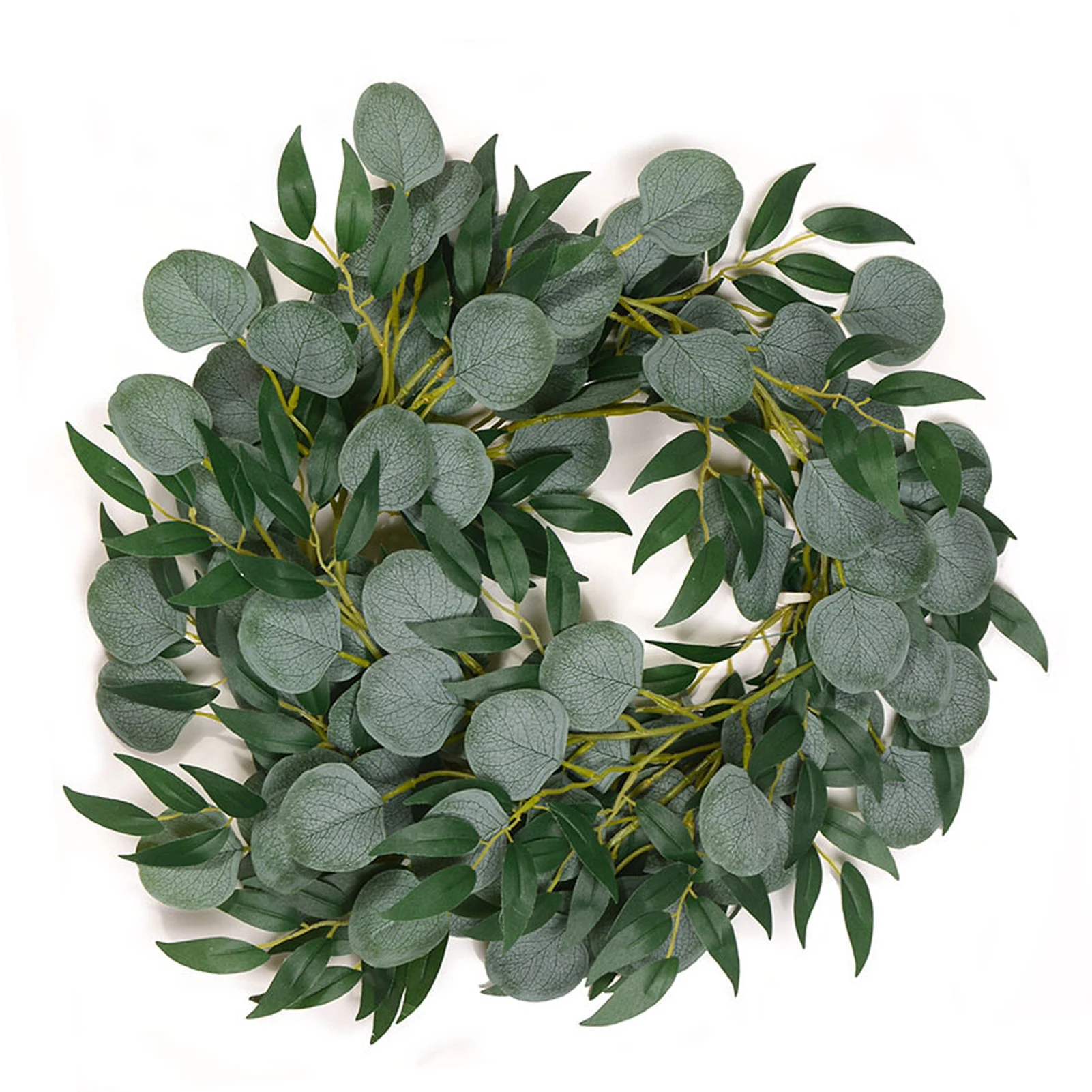 

Faux Eucalyptus Garland 12pcs Eucalyptus Leaves Vines 12pcs Fake Greenery Garland With Willow Leaves Wedding Home Arch Wall