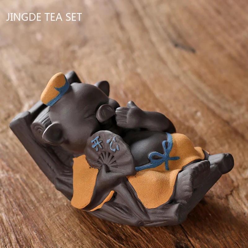 

Chinese Purple Clay Tea Pet Ornaments Boutique Can Raise Tea To Play Creative Handmade Pig Decoration Tea Set Accessories