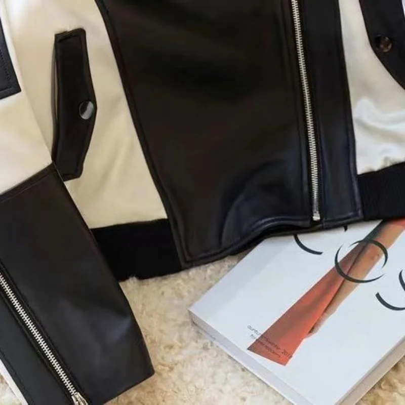 Autumn Winter Women Leather Jacket Streetwear Long Sleeve Zipper Windbreaker Retro Overcoat Korean Fashion Coat Casual Loose