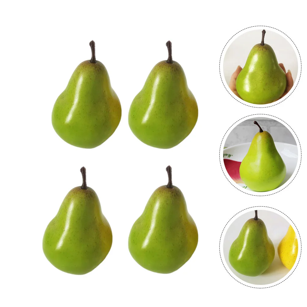 

Fruit Artificial Fake Pear Modeldecoration Pearskitchenlifelike Green Accessories Props Funny Playpretend Fruits Desktop