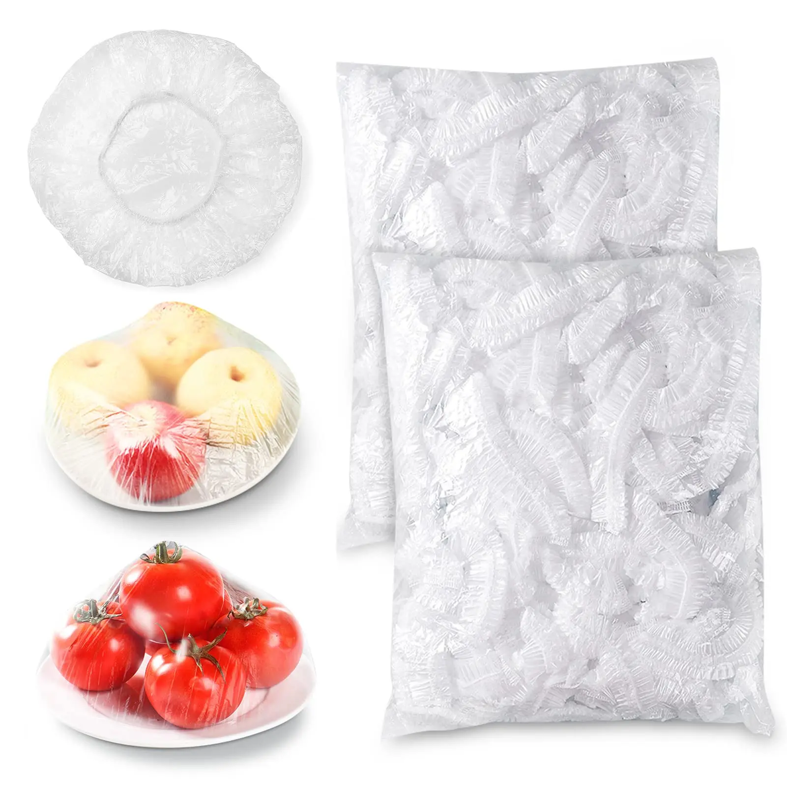 

100PCS Disposable Elastic Plastic Food Storage Covers PE Ultra-thin Bowl Cover Used for Fruit Preservation and Food Storage
