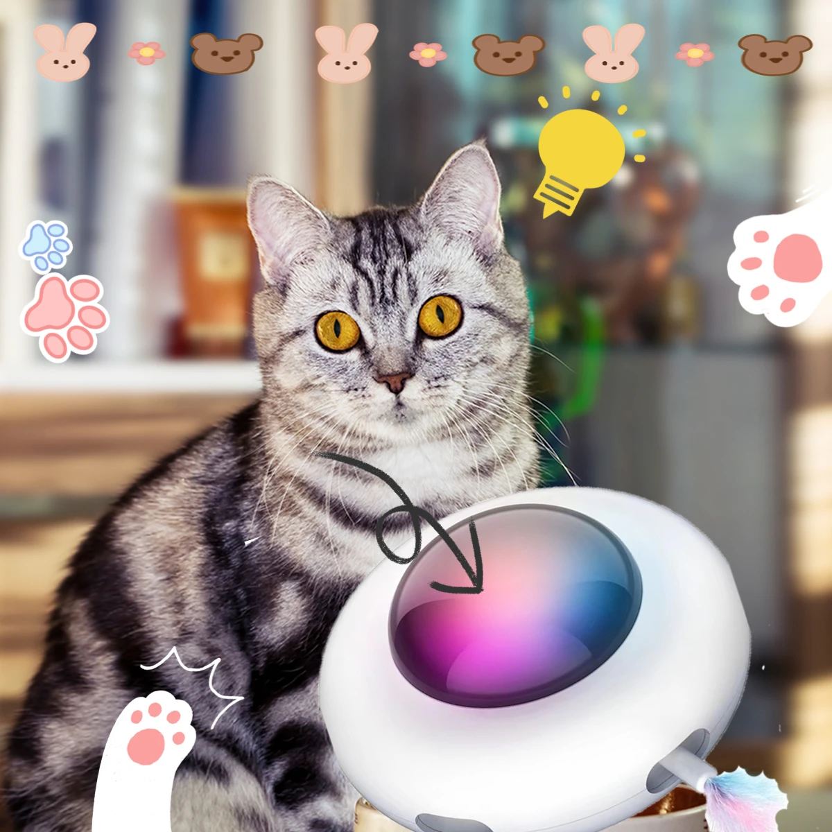 

Умная интерактивная игрушка НЛО с USB-зарядкой для домашних животных, автоматическая игрушка для кошек, тренировочная игрушка для царапин, в...
