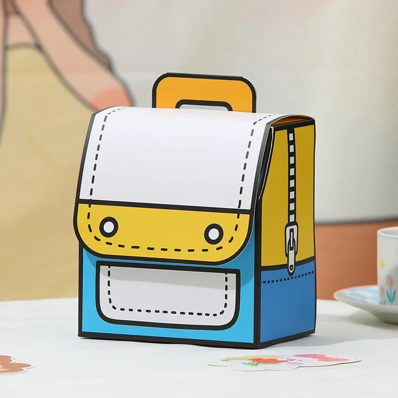 

New Creative Schoolbag Shape Candy Box Cake Packaging Cartoon Party Favors Boxes for Kids Birthday Gift Box for Children School