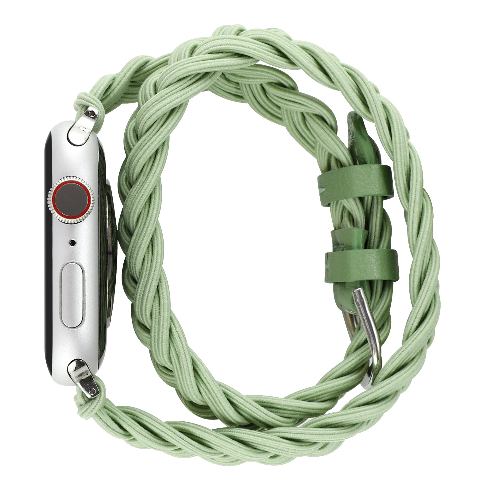 Strap for Apple Watch bracelet Double loop elastic Braided band  for49mm 45mm 44mm42mm41mm40mm38mm hand-braided strap for Iwatch