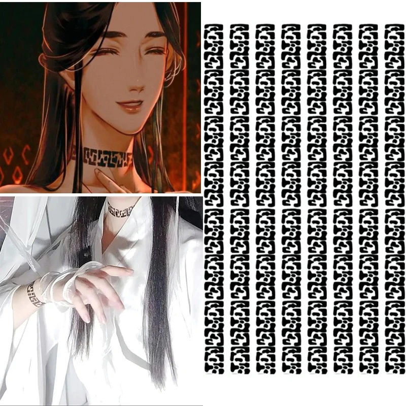 

Anime Tian Guan Ci Fu Hua Cheng Xie Lian Cosplay Character Tattoo Sticker Waterproof Temporary Adult Unisex Props Accessories