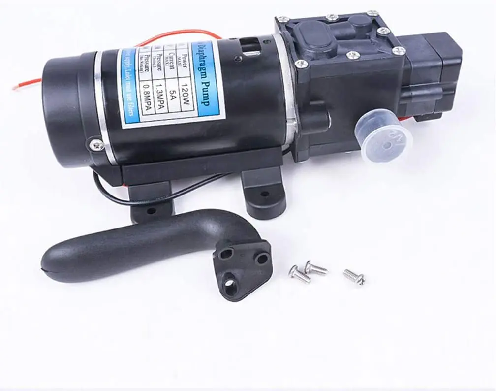 Сельскохозяйственный Электрический водяной насос, 12 В постоянного тока, 120 Вт, фунт/кв. Дюйм, 10 л/мин, распылитель воды, черный микродиафрагма высокого давления для автомойки