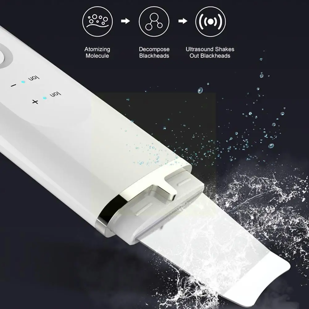 

Ultrasonic Skin Scrubber Pore Cleaner Spatula Acne Professional Beauty Devices Peeling Sale Shovel Hot Remover Black W9y9