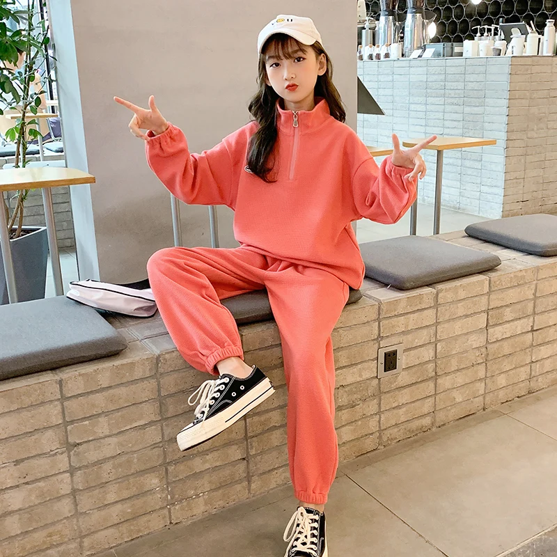 

2022 New Autumn And Spring Girl Suit Zipper Jacket + Trousers Children's Sports Suit Children's Clothing Fashion Sportswear