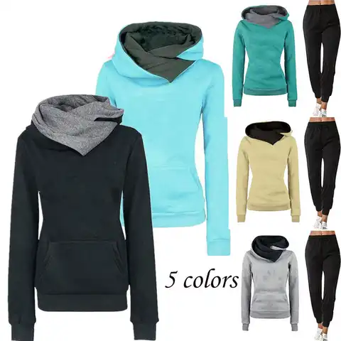Spring Autumn Women Tracksuit Pullovers Hoodies Sweatshirt+Sweatpant 2 Pieces Set Casual Sportswear Jogging Running Clothing