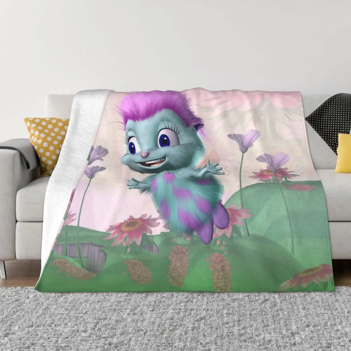 

Bibble A Cartoon Character Blanket Flannel Spring Autumn Cute Warm Throws For Winter Bedding