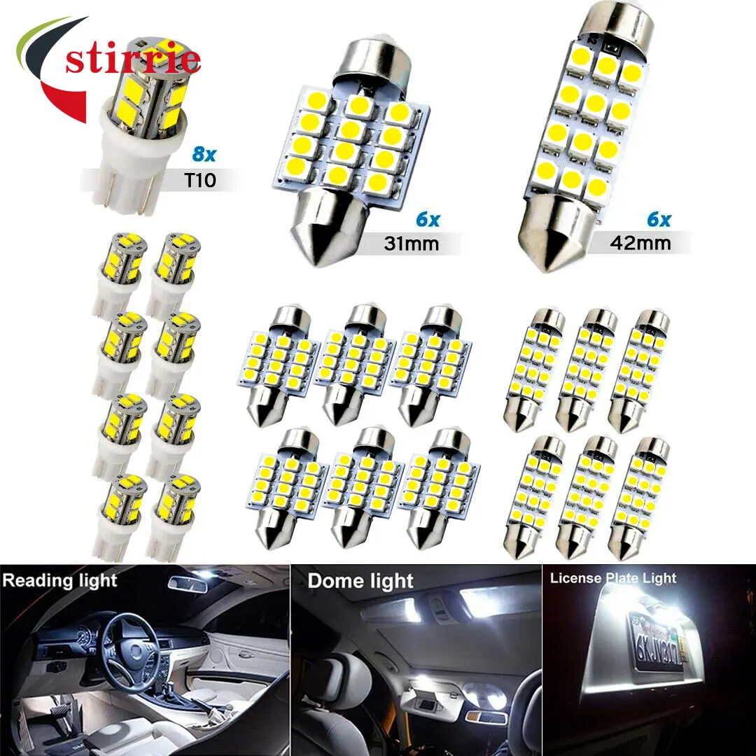 

20PCS Automobile combination set roof light T10 width light double-pointed reading light license plate light indoor light