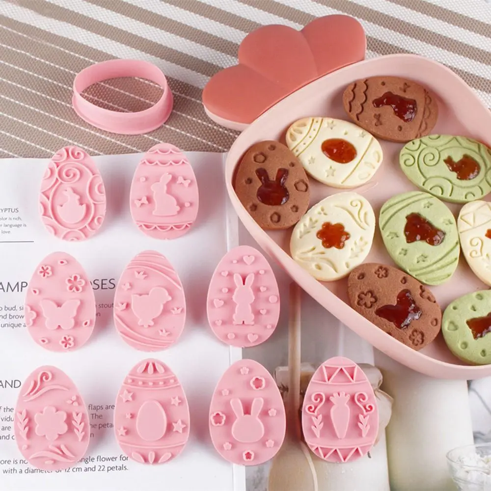 

Pastry Decorating Baking Mould Plastic 3D Easter Rabbit Egg Jar Sauce Sandwich Cookie Cutter Easter Biscuit Mold