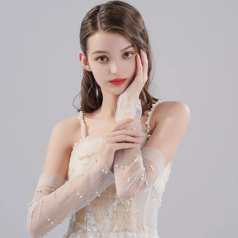 

Wedding Accessories Bride Short Fingerless White Long Gloves Elegant Date Party For Women