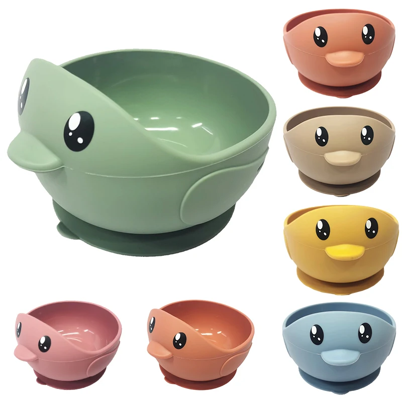 

Baby Feeding Bowl Cartoon Suction Bowl Food Grade Baby Dishes Non-Slip Tableware Waterproof BPA Free Silicone Children Bowls