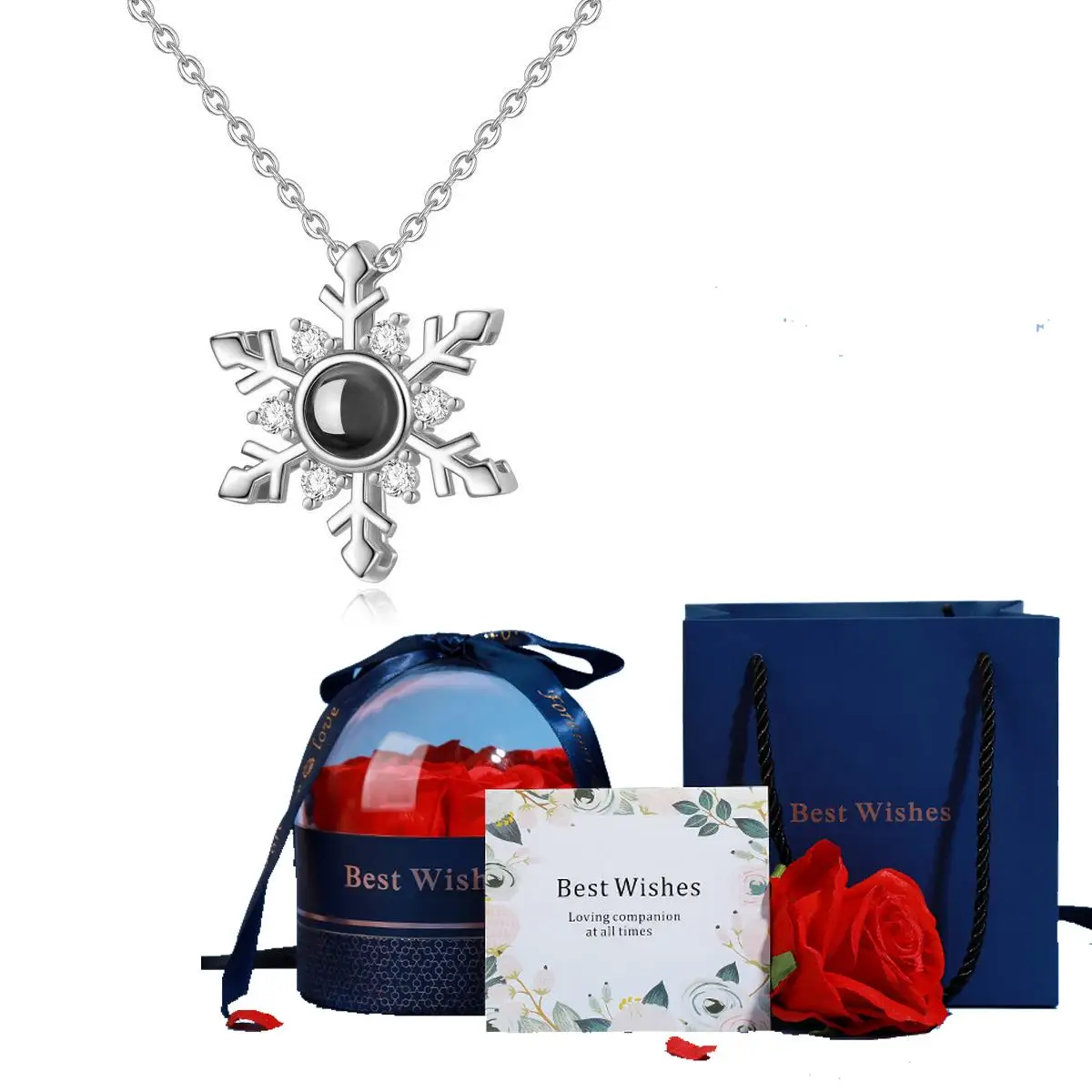 Ожерелье С Подвеской В Виде Снежинки И Проектором 100-язычный Романтический