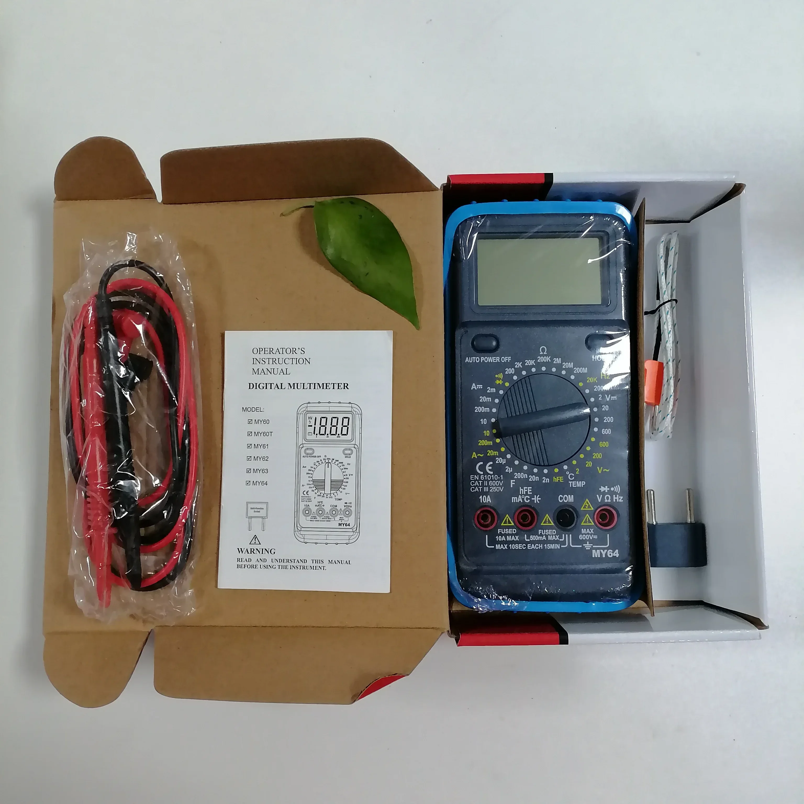 

Частотный измерительный температурный конденсатор MY64 с защитой от горения, двойной предохранитель, цифровой мультиметр