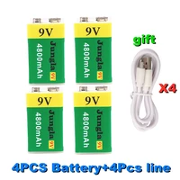 new 9v 4800mah li ion rechargeable battery micro usb batteries 9 v lithium for multimeter microphone toy remote control ktv use