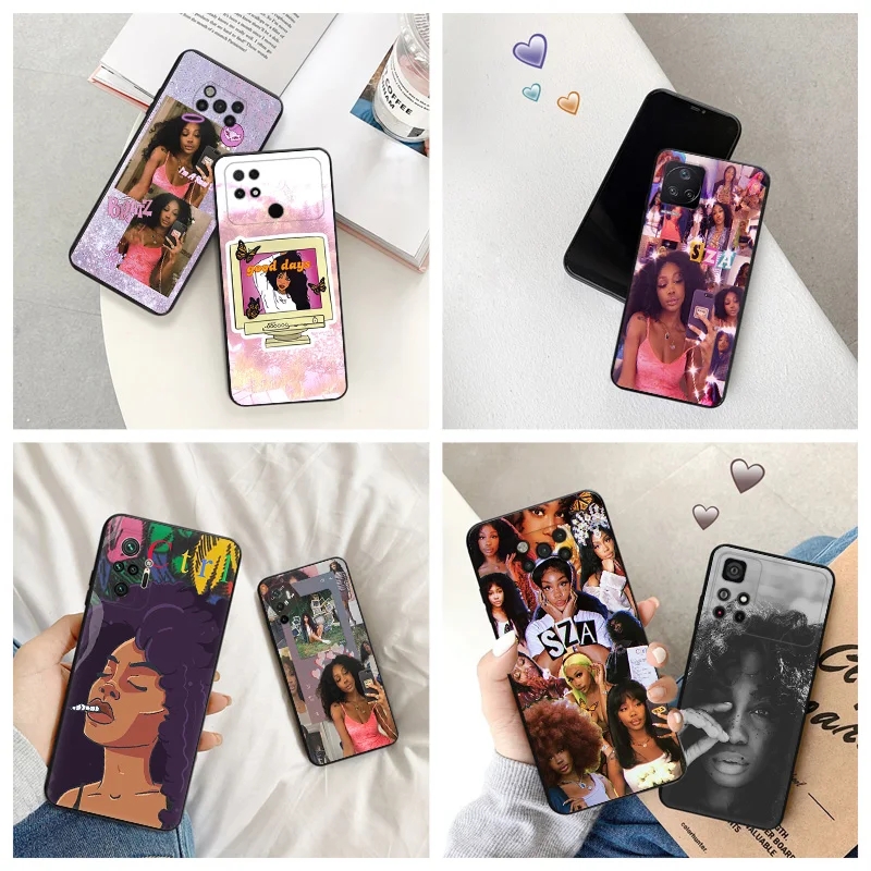 Silicone Black Phone Case for Xiaomi Mi Poco C61 F5 F4 GT F3 F1 X4 X3 X5 M3 M4 Pro M5 S C51 C50 C40 SZA Solana Imani Rowe Cover