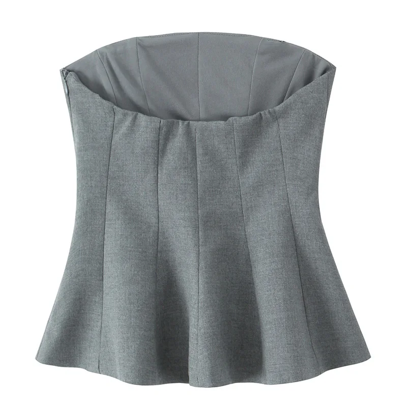 TRAF Топ женский черный полиэстер