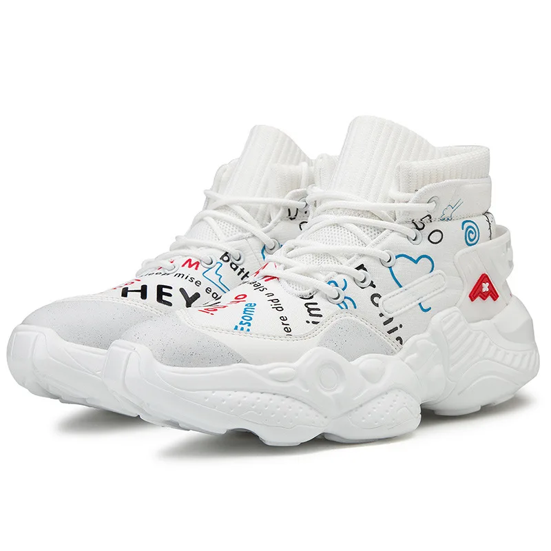 Mens Sneakers Breathable Damping Sports Shoes Couple Casual Shoes Thick Sole Running Walking Shoes 2022 Trainers Sport Sneakers