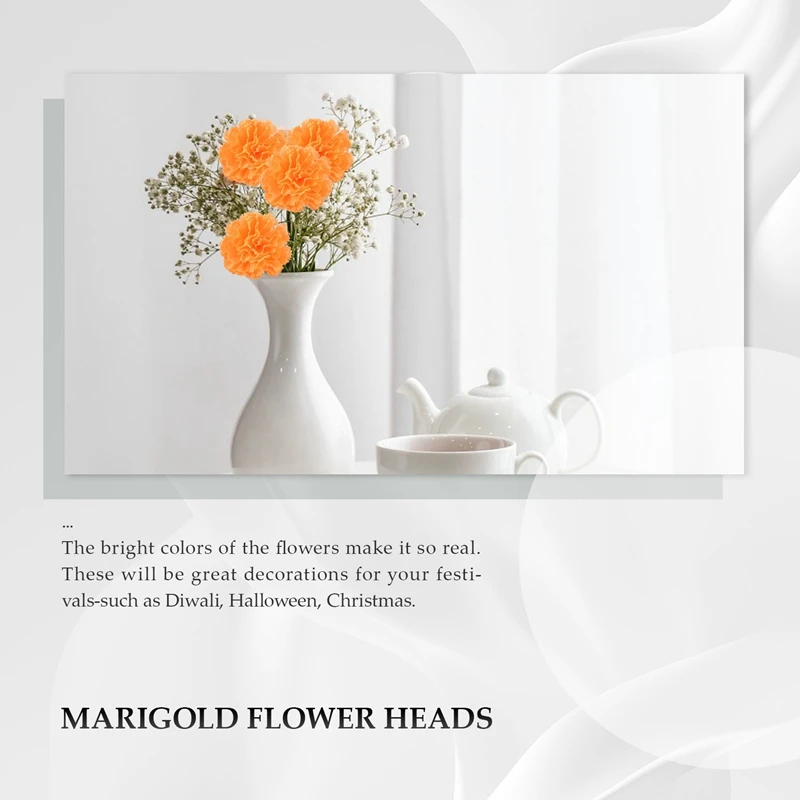 Цветочные головки Из Календулы россыпью 100 шт. искусственные цветы из шелка