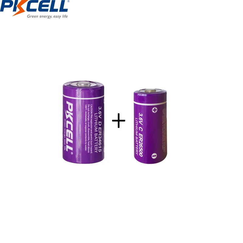 

Литиевая батарея PKCELL 3,6 В, размер C, ER26500, 9000 мАч, и батарея ER34615, размер D, PLC, Интеллектуальный Электрический счетчик воды