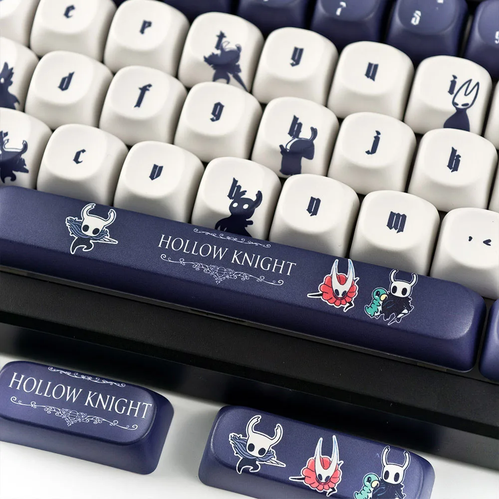 Фото Колпачки для игровых клавиш Hollow Knight, круглые, милые, темно-синие и черные, механические колпачки для клавиатуры, PBT, сублимационная, на заказ колпачки для клавиш №2