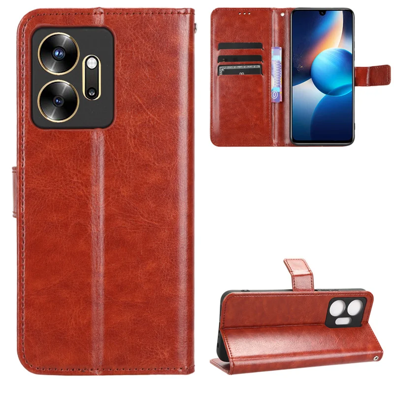 Для Infinix Zero 20 Luxury Crazy Horse кожаная фотосессия подходит для X6821 искусственная кожа