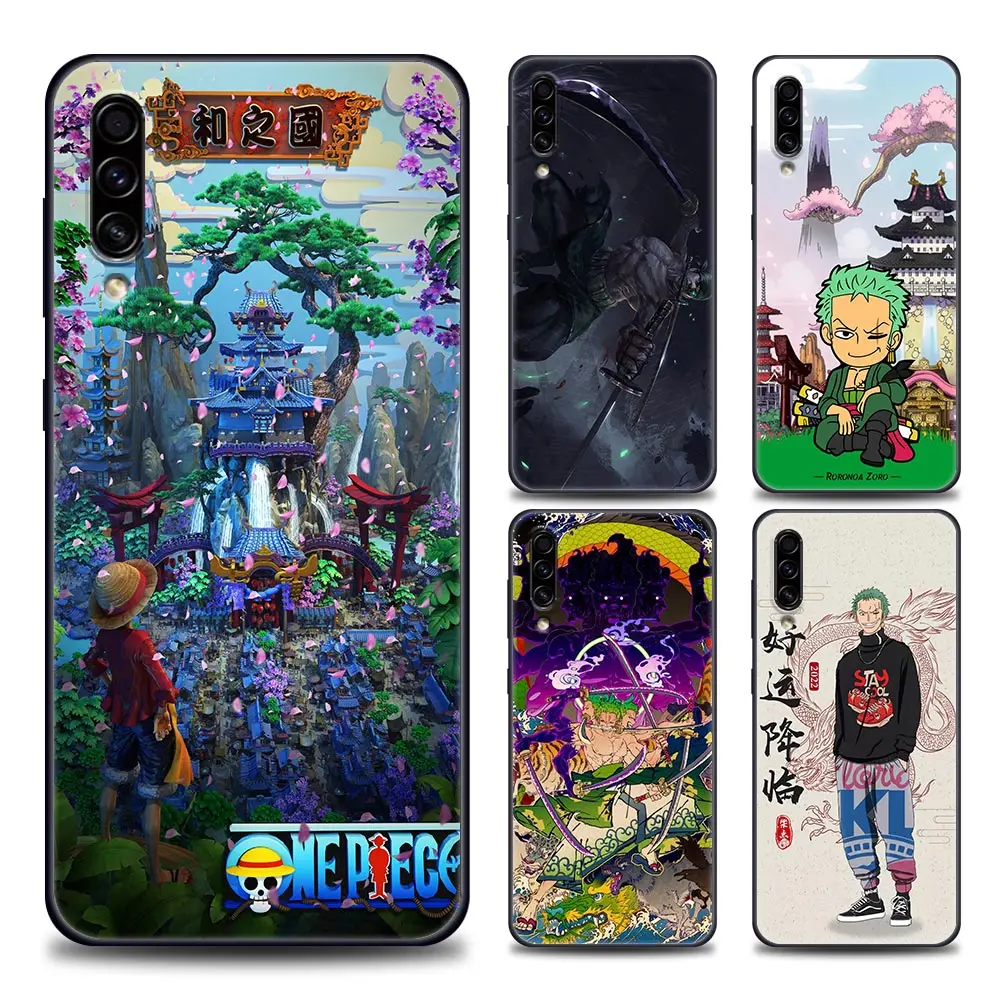 

One Piece Zoro Anime Silicone Case For Samsung Galaxy A30s A50 A60 A70 A80 S A90 F41 F52 F12 A9 2018 Soft Cover Cool Retro Style