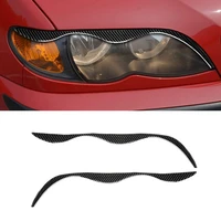 car styling real carbon fiber front headlight eyebrows cover frame trim for bmw 3 series e46 1998 2001 2002 2003 2004 2005