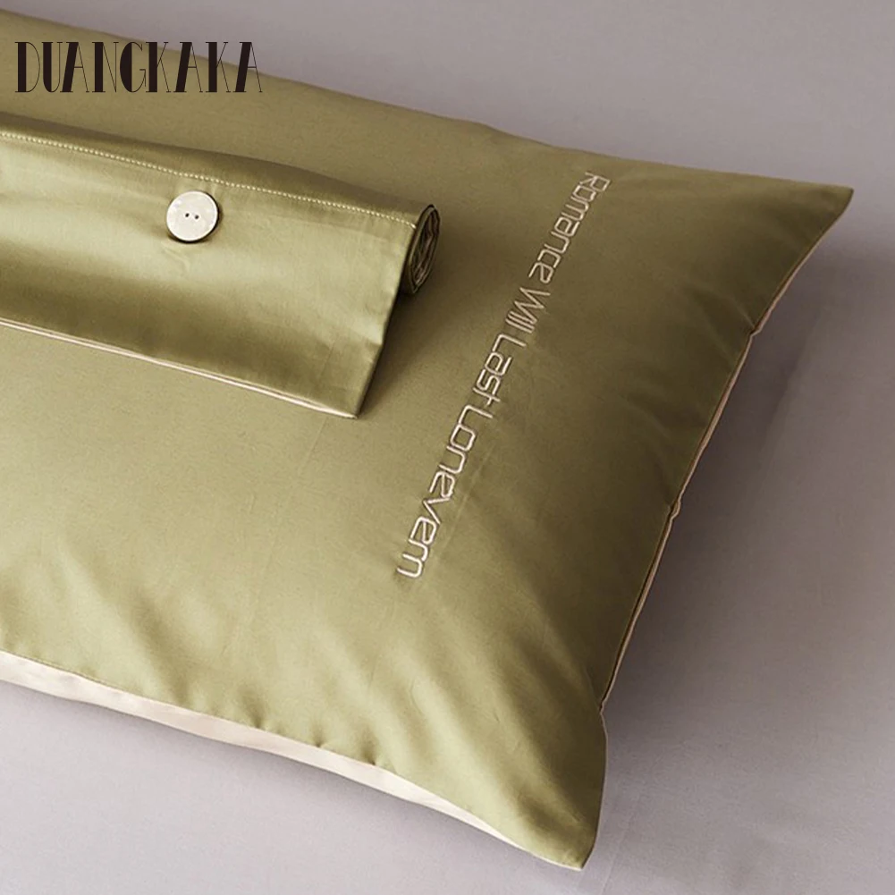 

Duangkaka Spring Green Pillowcase-600 Thread Count-Queen Size Pure Long Staple Cotton-Silky Smooth Feeling Pillow Cover(1 PC)