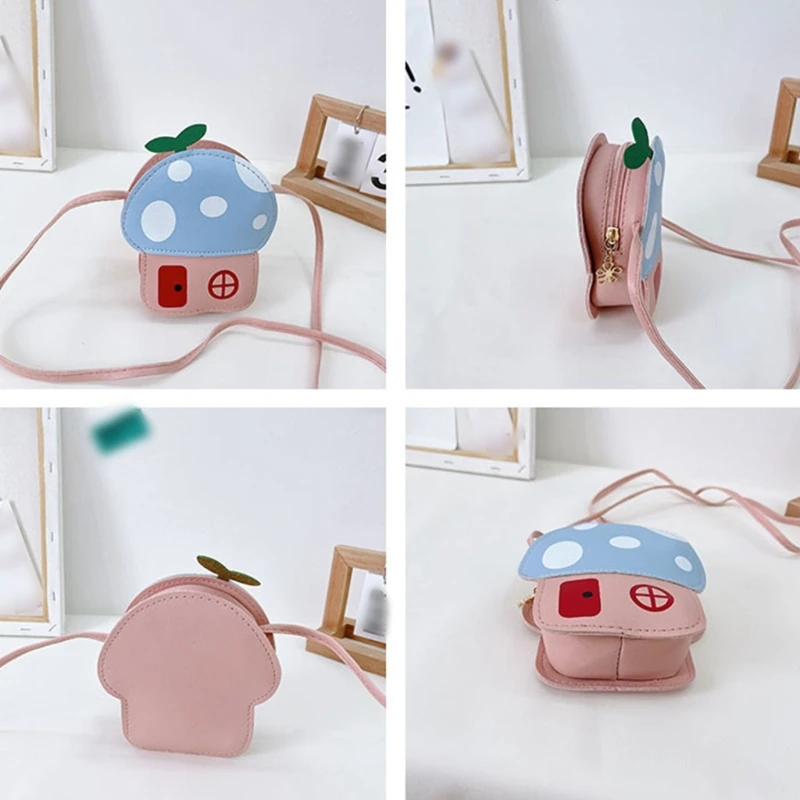 Портативная сумка через плечо с грибной тематикой для девочек кошелек из
