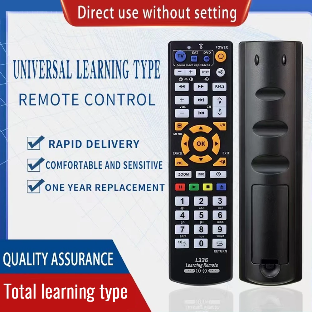 Фото L336 Universal Smart Remote Control With Learn Function For TV CBL DVD SAT STB DVB HIFI TV BOX VCR STR-T Learning Controller №1