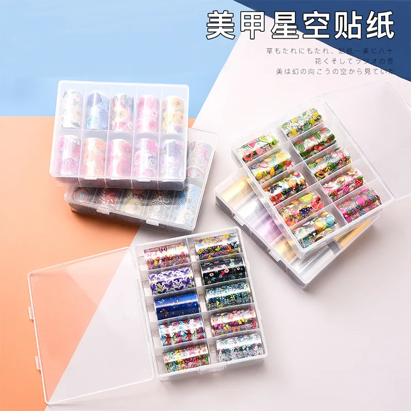 

10 шт., зеркальные металлические наклейки для ногтей