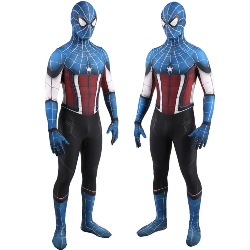 

Adults Kids Halloween Captain America Spiderman Cosplay Costume Superhero Zentai Suit Game Men Boys Male Bodysuit Party JumpSuit