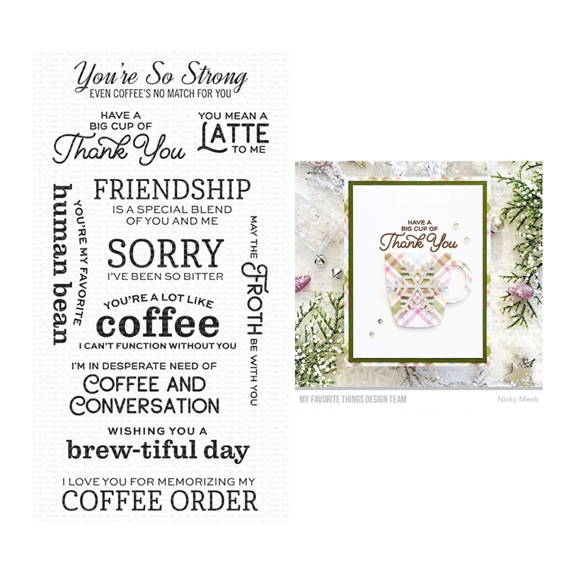 

November 2022 New Coffee Talk Christmas Clear Stamps Scrapbooking for Paper Making Embossing Frames Card no Cutting Dies